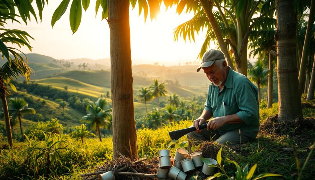 petani karet Indonesia