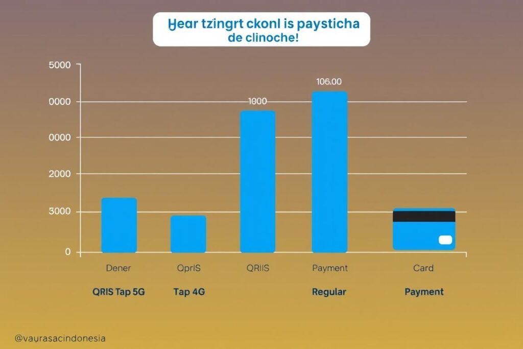 Grafik perbandingan kecepatan transaksi QRIS Tap dengan metode pembayaran lain