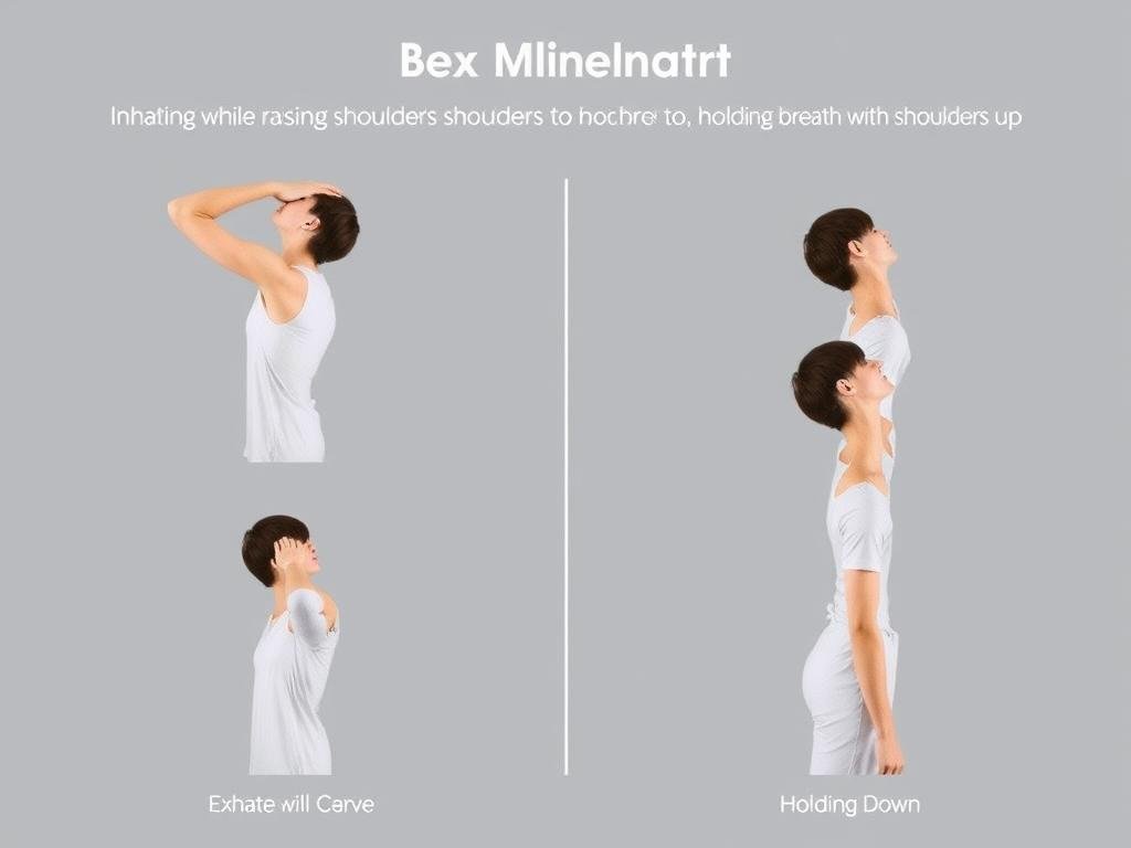 Ilustrasi box breathing dengan gerakan mobilitas bahu