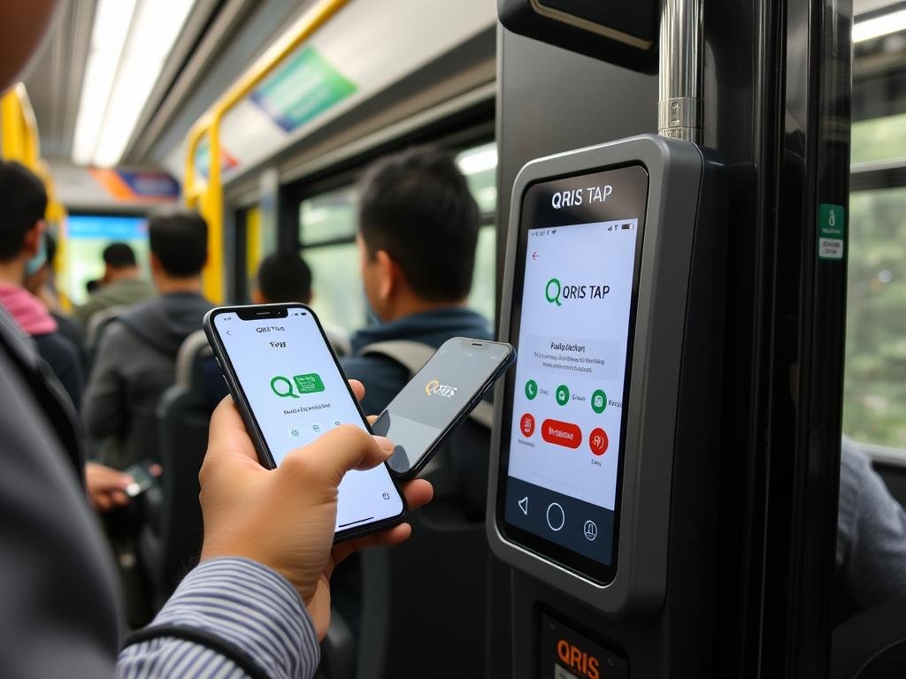 Penggunaan QRIS Tap di transportasi umum