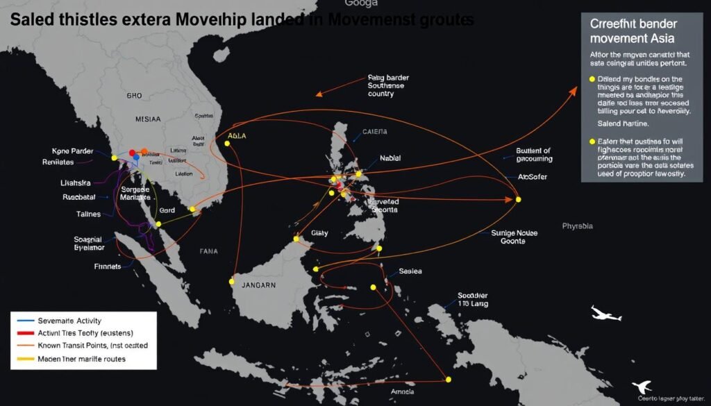 Peta jalur pergerakan ekstremis lintas batas di kawasan ASEAN Peta jalur pergerakan ekstremis lintas batas di kawasan ASEAN