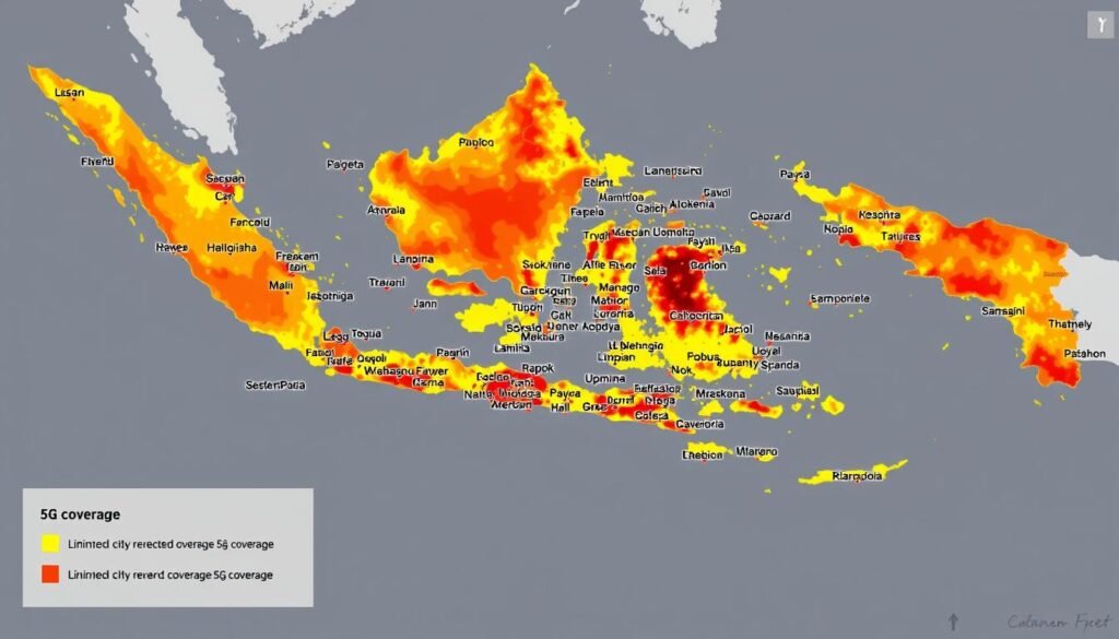 Peta jangkauan 5G di Indonesia